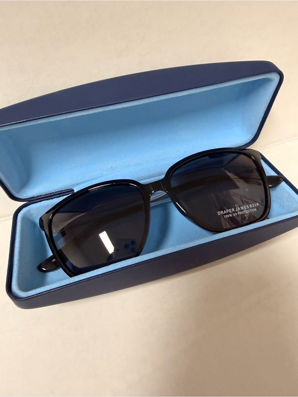 Draper James Black Sunglasses with Navy Case